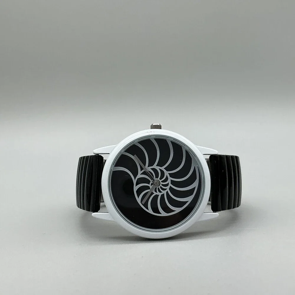 The Dali Museum Womens Watch 34mm Black Spiral Dial Stretch Band in Box